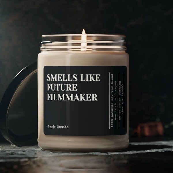 Smells Like Future Filmmaker Candle, Scented Soy Candle, Graduation Gift for Film School Student, Future Director Gift, Movie Lovers Gift