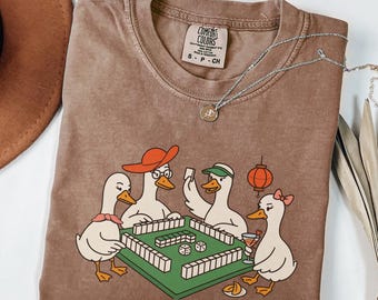 Mahjong Shirt, Funny Mahjong Gooose Tee, Mahjong Gift for Women, Mahjong Club T-Shirt, Mahjong Mom Birthday Comfort Colors