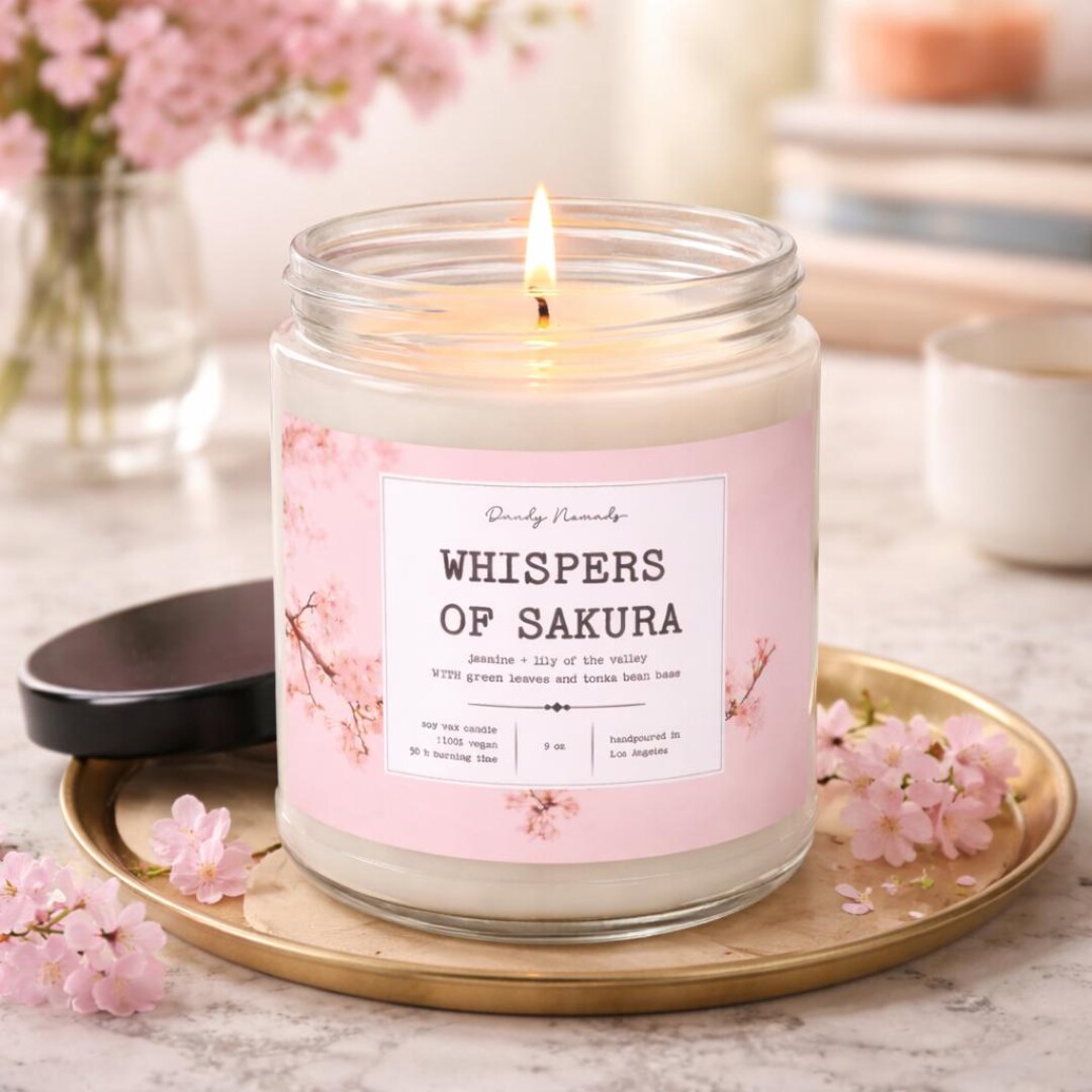 桜の香り キャンドル SAKURA CANDLE 缶入り【ギフトにお勧め！】 Sakura Scented Candle, Cherry Blossom, Japan Themed Party Home