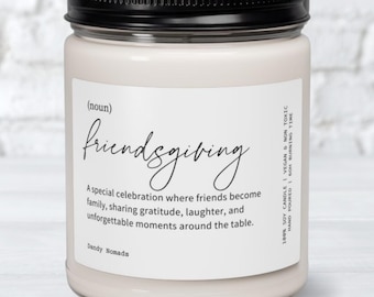 Friendsgiving Candle, Minimalist Gift, Friendsgiving Table Decor, Friendsgiving Dinner Candle Friendsgiving Favor Friendsgiving Hostess Gift
