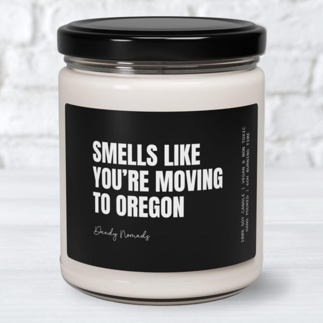 Oregon Moving Away Gift, New State Scented Candle Gift for Best Friend ...