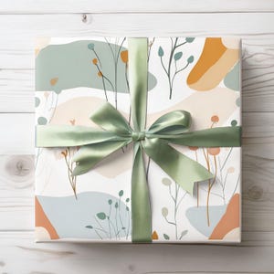 Wildflower Wrapping Paper, Abstract Floral Gift Wrap, Birthday Wrapping Paper Rolls, Holiday Gift Wrap for Her, Anniversary Gift Wrap Spring