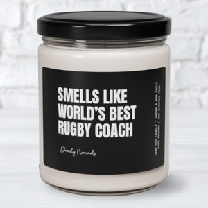 Rugby Coach Candle, Funny Gift for Best Rugby Coach, Rugby Coach Dad Gift, Rugby Football Funny Surprise Gift Christmas Gift, Scented Candle