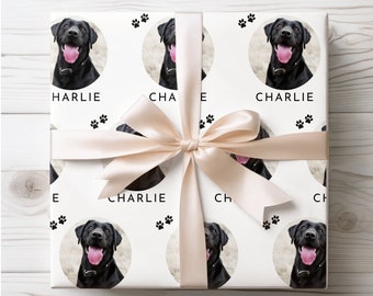 Custom Dog Wrapping Paper, Personalized Pet Gift Wrap Roll, Dog Christmas Gift Wrap, Dog Birthday, Gift Wrap Pets Holiday, Custom Name Photo