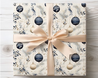 Christmas Wrapping Paper, Vintage Christmas Gift Wrap, Holiday Gift Wrap Roll, Classic Christmas Wrapping Paper, Chic Holiday Wrapping Paper