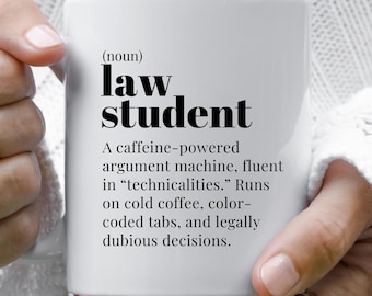 Law Student Ceramic Coffee Mug, Law School Acceptance Gift