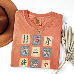Vintage Mahjong Tiles Shirt, Mah Jongg Tile Art Tee, Retro Mahjong Player Gift, Mahjong Game Night Shirt, Mahjong Lover Graphic Tee Yam
