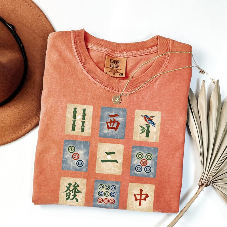 Vintage Mahjong Tiles Shirt, Mah Jongg Tile Art Tee, Retro Mahjong Player Gift, Mahjong Game Night Shirt, Mahjong Lover Graphic Tee Yam