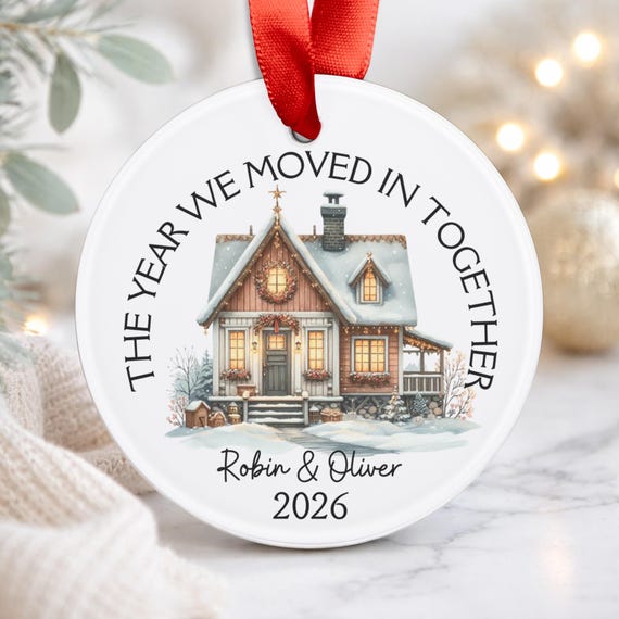Custom Couples Ornament, First Place Together, First Christmas Living Together, Move in Together Christmas Gift Boyfriend, Acrylic Ornament