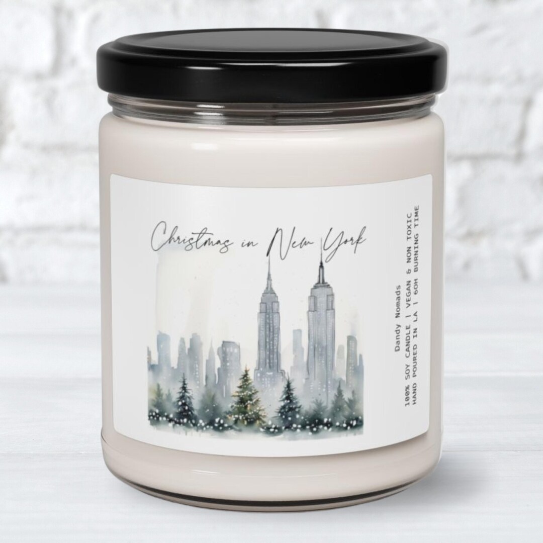 New York Christmas Candle, NYC Holiday Home Decor, Scented Candle Gift
