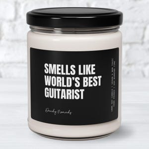 World&#39;s Best Guitarist Candle, Gift for Guitarist, Acoustic Guitar Gift for Guitar Teacher Guitar Student Gift Ideas Men Guitar Player Gift