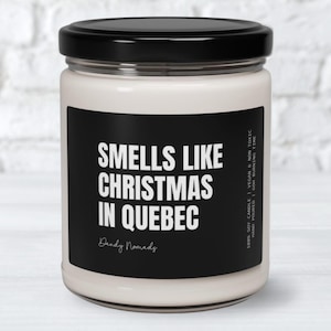 Christmas in Quebec Scented Candle, Quebec Holiday Gift, Winter Candle Canada, Minimalist Christmas Decor, Family Trip Quebec Christmas Gift