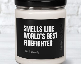Firefighter Scented Candle Gift for Firefighter, Retirement Gift