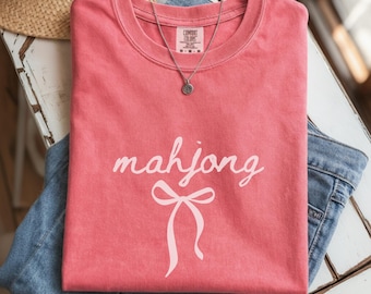Comfort Clors Mahjong Coquette Shirt, Mah Jongg Women Tee