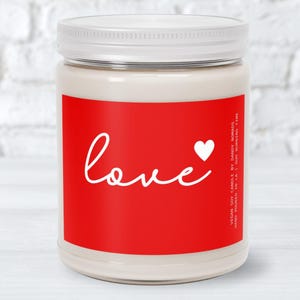 Love You Candle, Valentines Day Scented Candle,  Anniversary Gift for Wife Galentines Gift for Girlfriend Romantic Candle Gift for Boyfriend