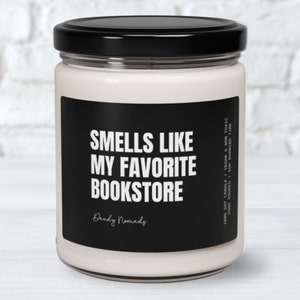 Favorite Bookstore Candle, Scented Candle Gift Book Lover, Candle for Reader, Christmas Gift for Librarian, Bookish Candle, Book Shelf Decor