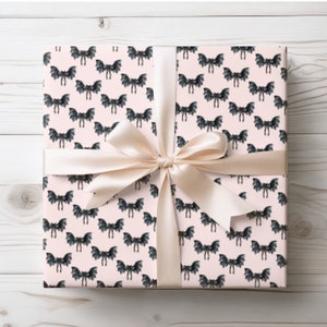 Pink and Black Bats Halloween Wrapping Paper, Black Coquette Gift Wrap Roll, Christmas Wrapping Paper Halloween Gift Wrap Pink and Black