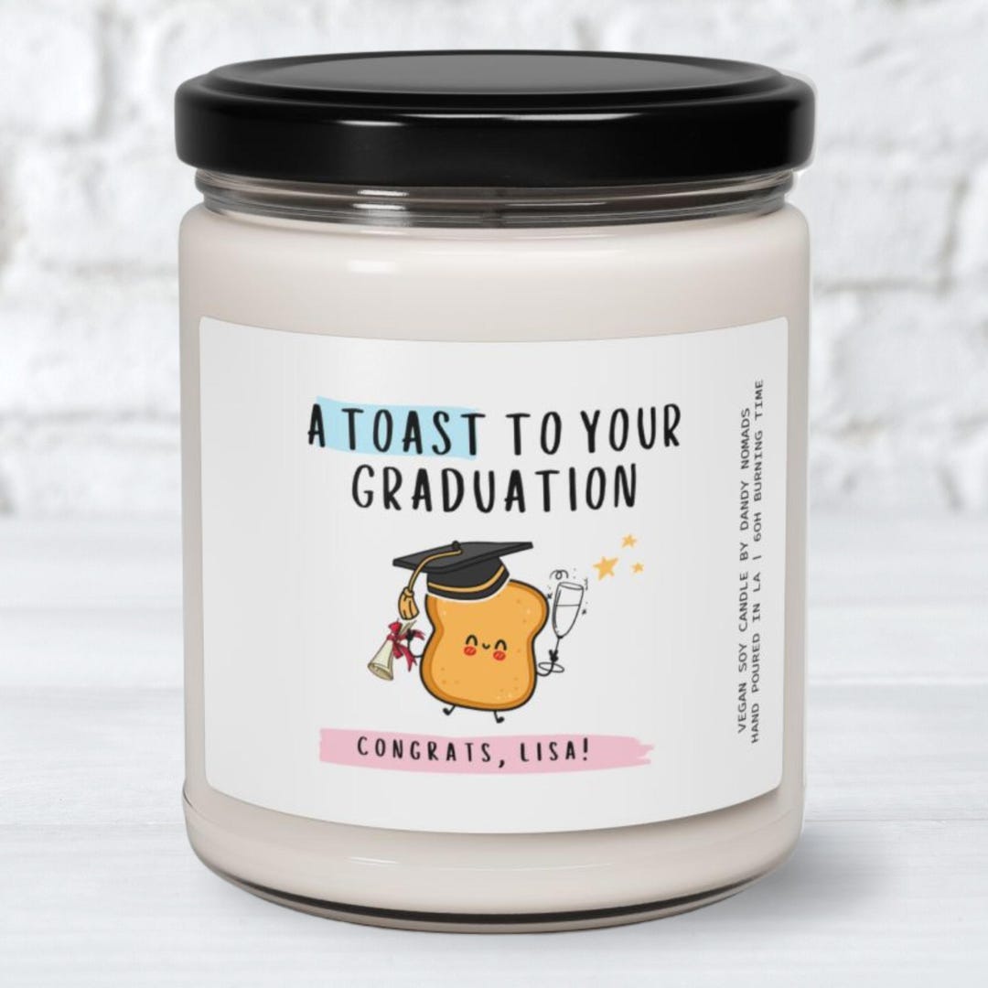 Custom Graduation Candle, Toast to Your Graduation Scented Candle ...