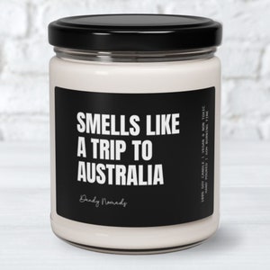 Australia Candle, Australia Home Decor, Australia Vacation Souvenir, Australia Surprise Trip, Australia Themed Gift, Destination Reveal Gift