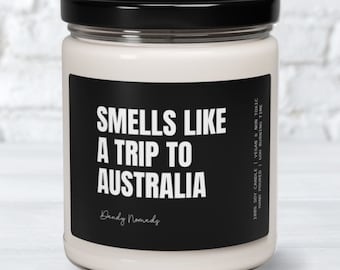 Australia Candle, Australia Home Decor, Australia Vacation Souvenir, Australia Surprise Trip, Australia Themed Gift, Destination Reveal Gift