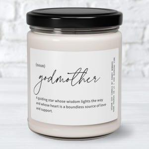 Godmother Candle, Becoming A Godmother Candle, God Mother Gift Idea Godmother Proposal God Parents, Scented Soy Candle, Godparent Proposal