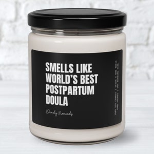 Postpartum Doula Candle, Gift Postpartum Doula, Gift World&#39;s Best Doula, Gift Birth Doula Appreciation Gift Doula Postpartum Doula Thank You