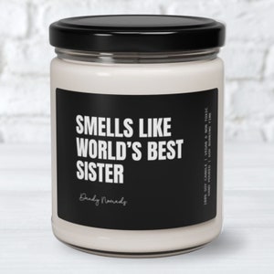 Sister Candle, Gift for Sister from Brother, Sister Christmas, Gift for Sister, Birthday Gift, Sister Gift from Sister Funny Gift for Sister