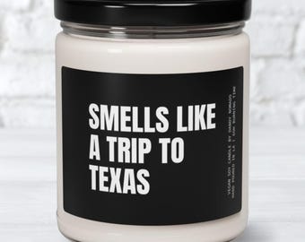 Texas Texas Scented Candle, Trip Gift Vacation Souvenir, Texas Surprise Birthday, Gift Destination Reveal