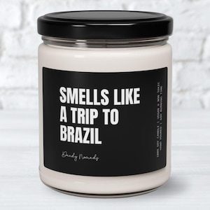 Brazil Scented Candle, Brazil Home Decoration, Brazil Vacation Souvenir, Surprise Trip, Brazil Themed Gift, Destination Reveal Gift Brazil