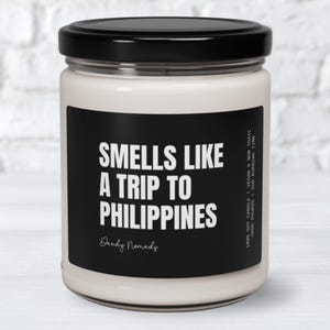 Philippines Trip Candle, Travel Gift for Beach Lover, Vacation Memory Candle, Honeymoon Souvenir, Gift for Traveler, Island Escape Candle