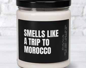 Trip to Morocco Scented Candle, Moroccan Vacation Souvenir, Morocco Home Decoration, Surprise Trip Gift, Destination Reveal