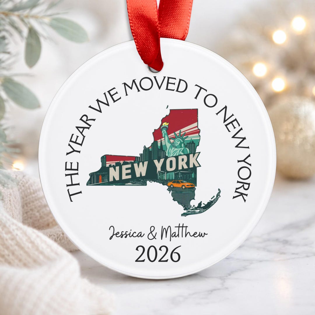 Custom Moving to New York State Ornament, New Home New York Relocation ...