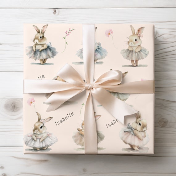 Pastel Girly Wrapping Paper, Custom Ballet Gift Wrap, Balletcore Wrapping Paper, Girls Gift Wrap Roll, Pink Holiday Gift Wrap, Birthday Wrap