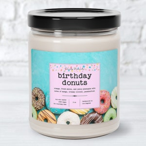 Cute Birthday Candle Gift, Donuts Candle, Stocking Stuffer, Bakery Candle, Doughnut Gift Idea, Cute Teen Girl Birthday Gift fot Donut Lovers