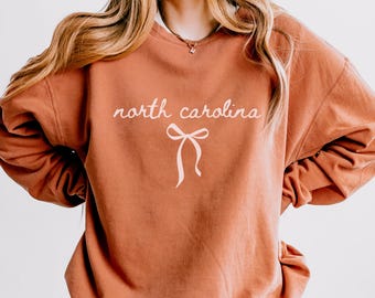Comfort Colors North Carolina Coquette Sweatshirt, State Pride Crewneck