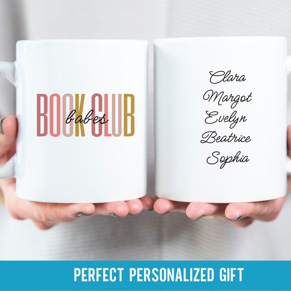 Book Club Babes Coffee Mug, custom Book Lovers Gift, Book Club Members Hostess Gift, Reading Nook Decor, Best Friends Bookish Customized