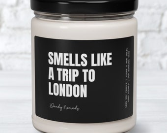 London Scented Candle, Gift for Travel Lover, London Decor, London Vacation Souvenir, London Surprise Birthday Gift, Destination Reveal Gift