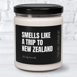 New Zealand Scented Candle, New Zealans Decor, New Zealand Vacation Souvenir, Surprise Trip to New Zealand Themed Gift, Destination Reveal