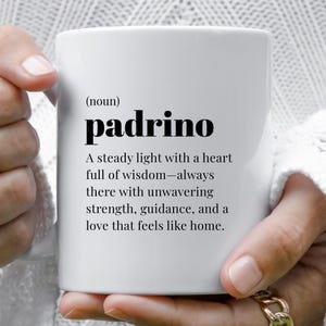 Padrino Ceramic Mug , Spanish Godfather Appreciation Gift, Matching Mug and Coaster, Padrino Birthday Gift, Padrino and Madrina Christmas