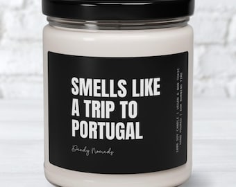 Portugal Trip Candle, Travel Gift Europe, Vacation Memory Candle, Lisbon Souvenir, Gift for Traveler, Family Trip to Portugal, Surprise Trip