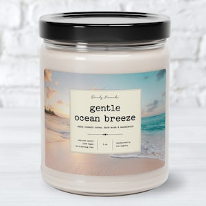 Ocean Candle, Summer Scented Candle, Ocean Lover Gift, Seaside Candle, Sea Salt Scented Candle, Coastal Scented Candle, Gentle Ocean Breeze