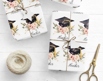 Custom Graduation Gift Wrap Roll, Personalized College or High School Graduate Wraping Paper, Grad Party