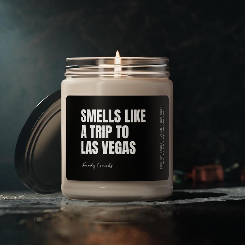 Las Vegas Trip Candle, Las Vegas Vacation Souvenir, Surprise Trip, Las Vegas Souvenir, Las Vegas Gift, Destination Reveal Gift Las Vegas image 2