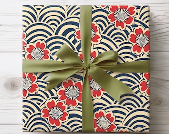 Japan Gift Wrapping Paper, Japanese Landscape Gift Wrap, Birthday Wrapping Paper, Elegant Gift Wrap Roll, Holiday Wrapping Paper for Her
