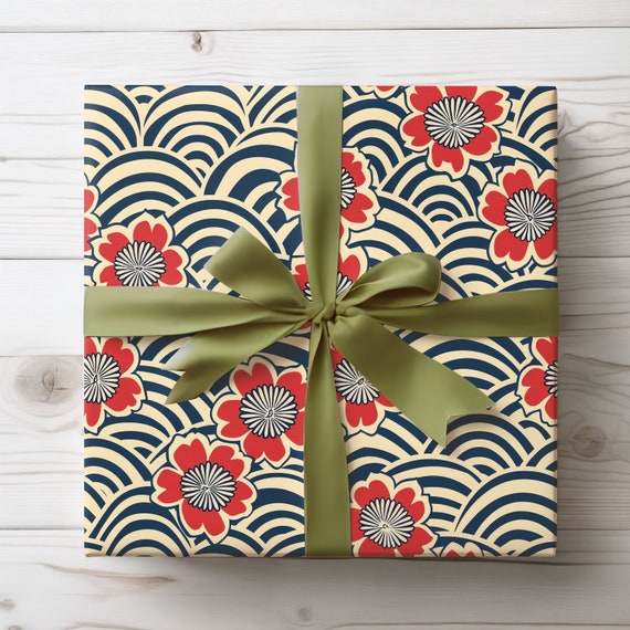 Japan Gift Wrapping Paper, Japanese Landscape Gift Wrap, Birthday Wrapping Paper, Elegant Gift Wrap Roll, Holiday Wrapping Paper for Her