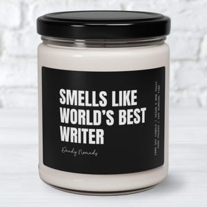 Writer Scented Candle Gift for Author Birthday Poet Gift Funny Gift for Creative Writers, Novelist Christmas Gift, World&#39;s Best Writer Gift