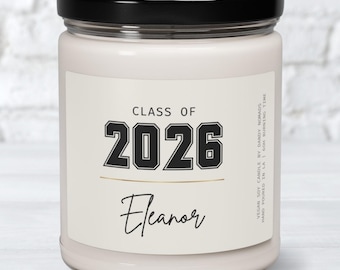 Class of 2026 Graduation Candle, Personalized Senior Gift, Custom Name Grad Gift, High School or College Graduation Present