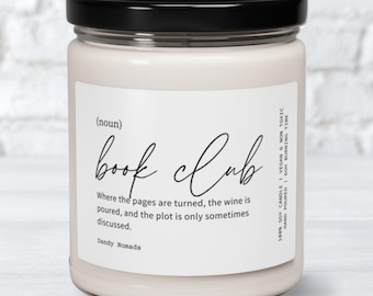 Book Club Candle, Book Club Members Hostess Gift, Silent Book Club, Reading Nook Decor, Bookish Gift Scented Candle, Book Lovers Gift