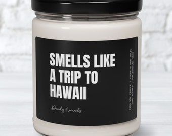 Hawaii Scented Candle, Smells Like a Trip to Hawaii Decor, Hawaii Vacation Souvenir, Hawaii Surprise Birthday Gift, Destination Reveal Gift