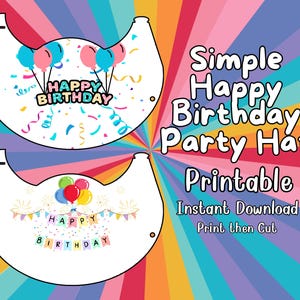 Printable Birthday Party Hat: Instant Download
